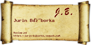 Jurin Bíborka névjegykártya